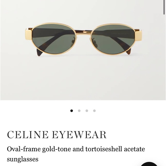 Celine Gold and Tortoiseshell Sunglasses - Picture 1 of 10